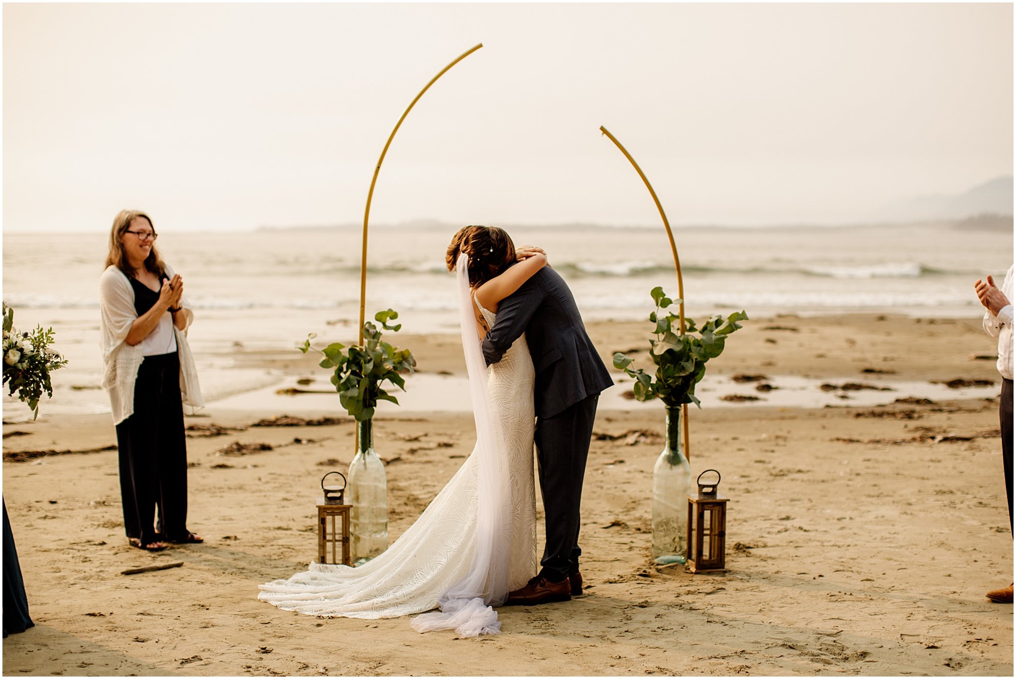 intimate beach wedding in tofino