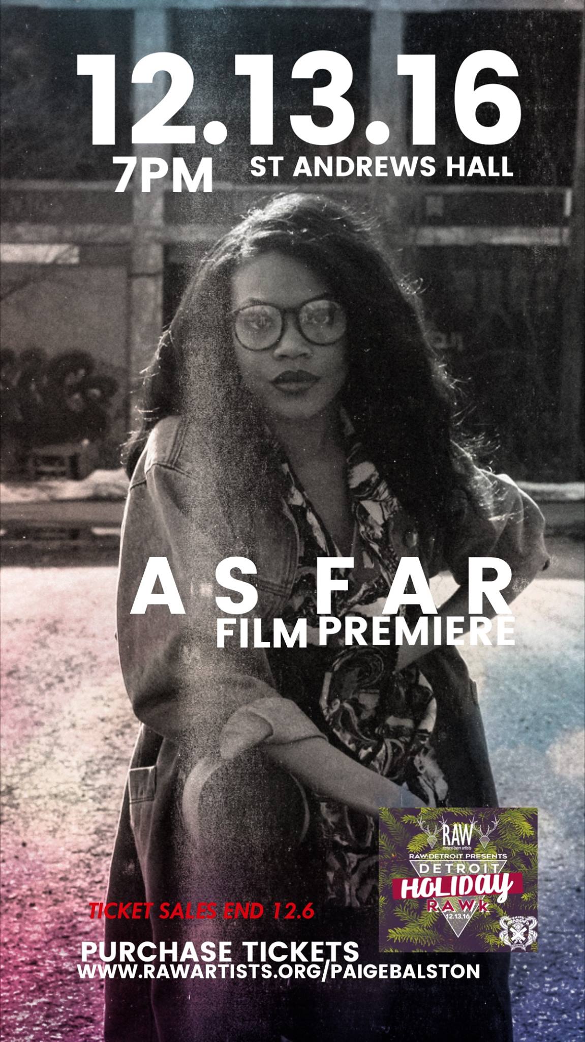 Purchase Tickets to the premiere of 'As Far' here