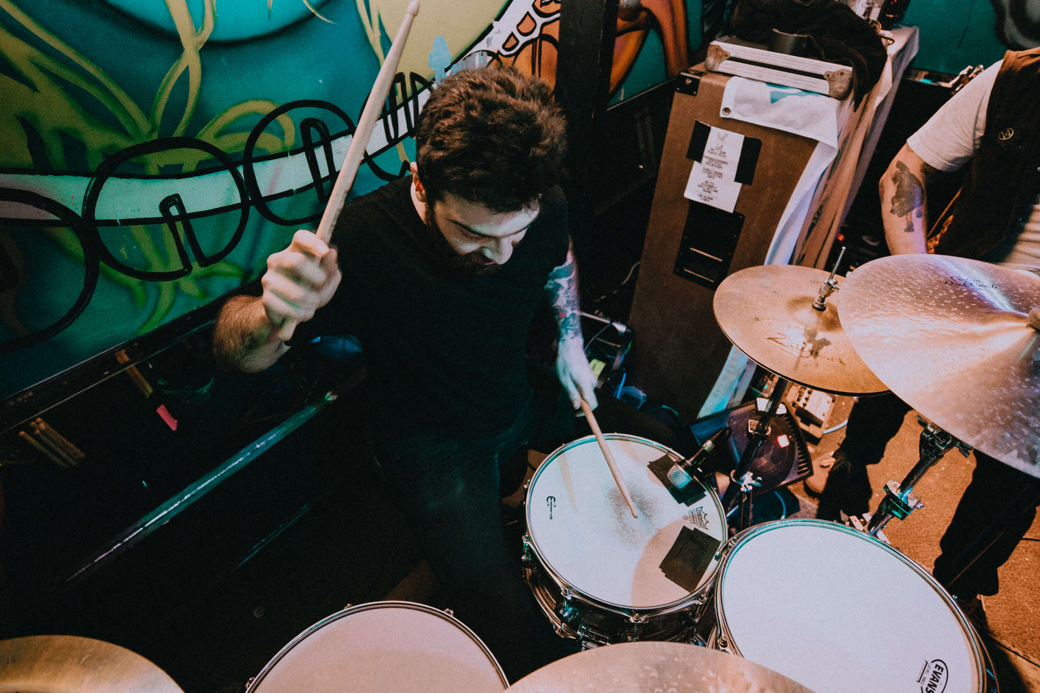 Seamus banging on things
