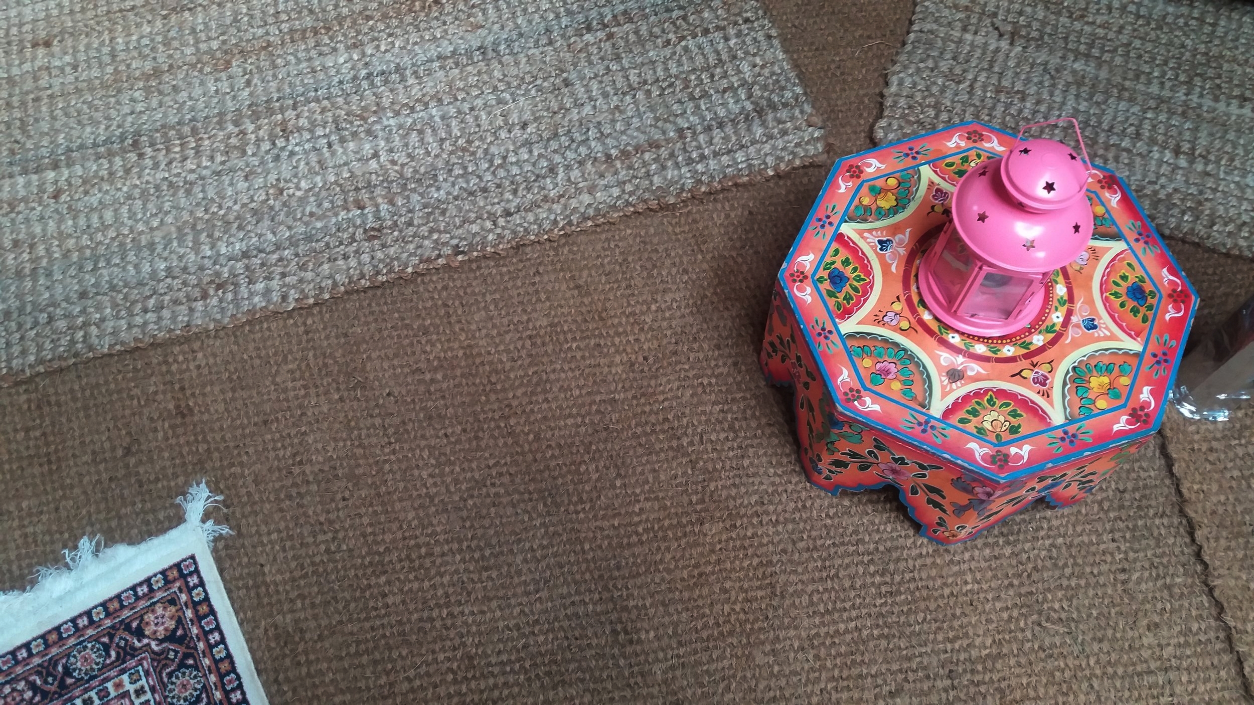 Inside a yurt.