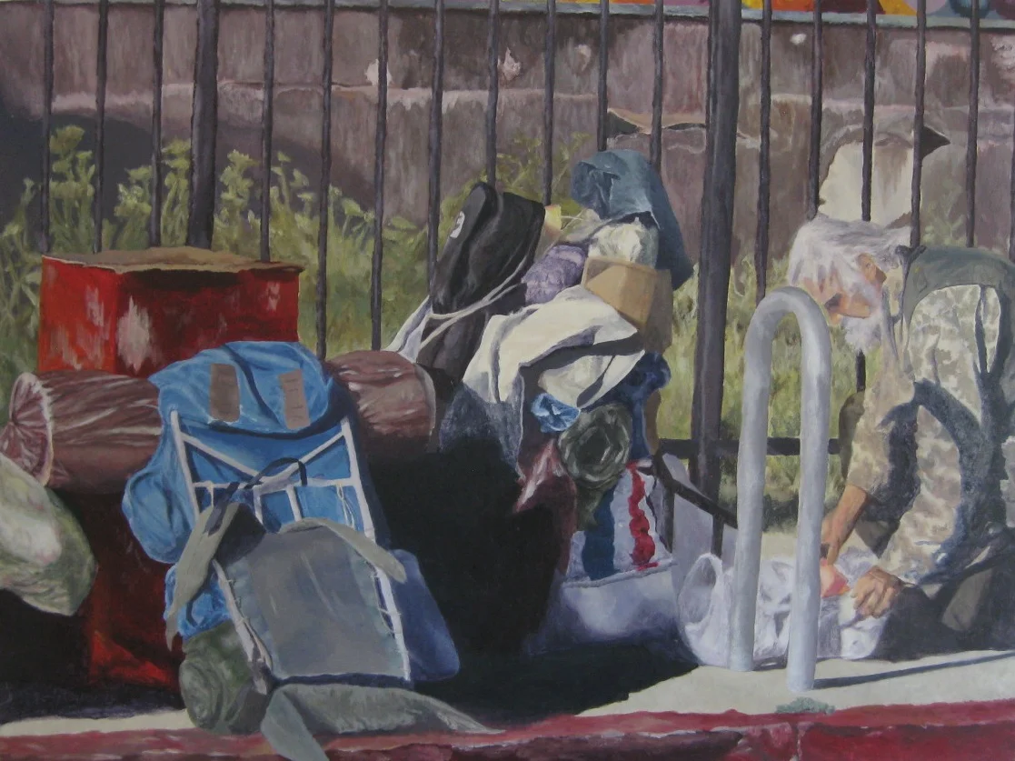 Red Box and Assorted Items on Street