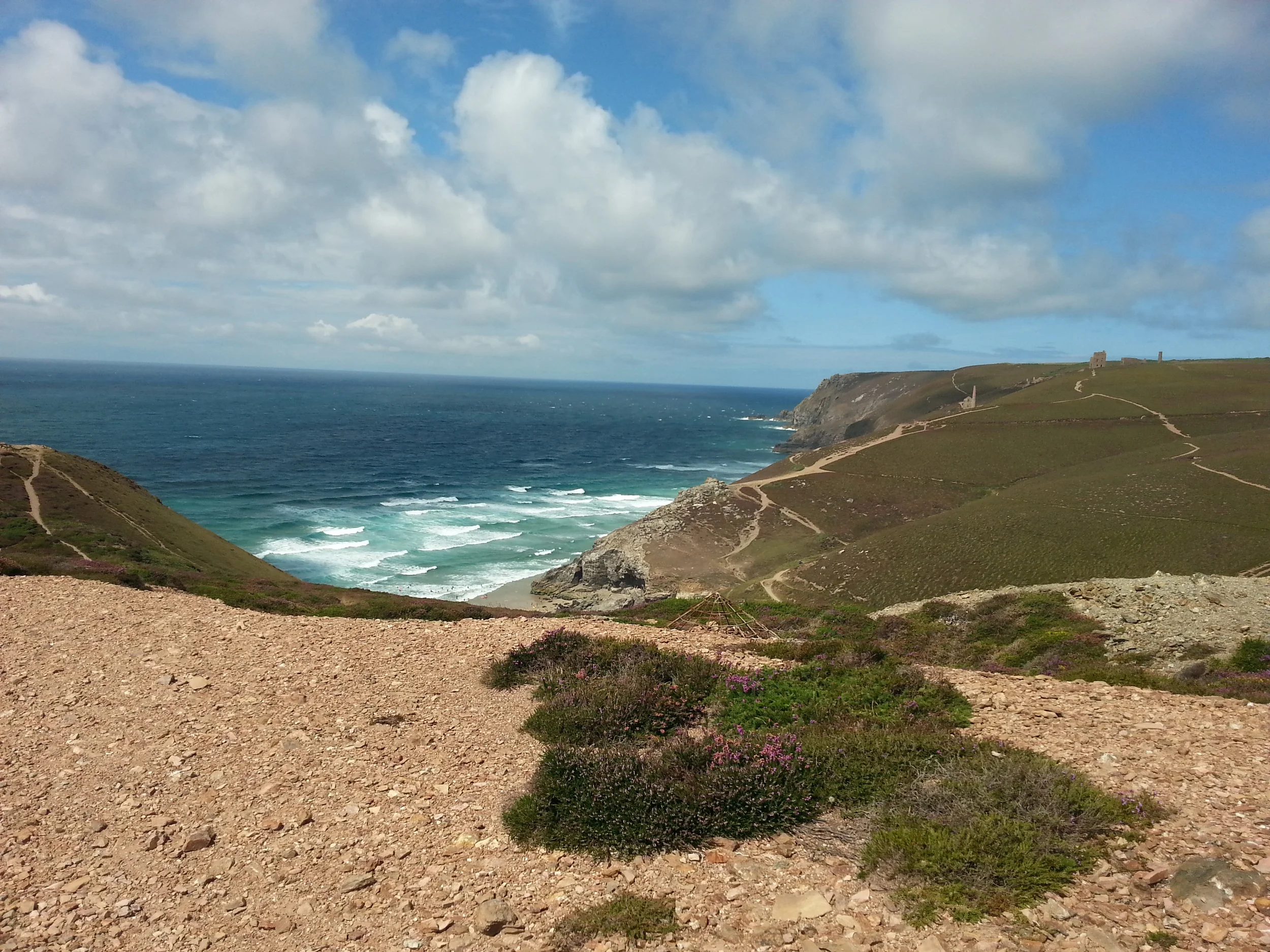 Chapel Porth Beach viewed from the cliff top