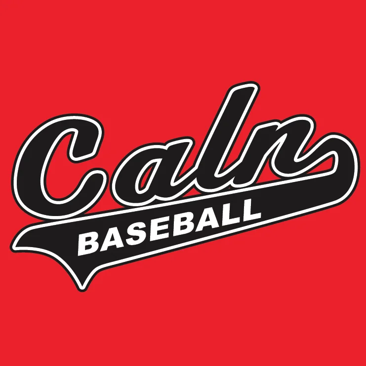 CALN BASEBALL-script blk-white on red.jpg
