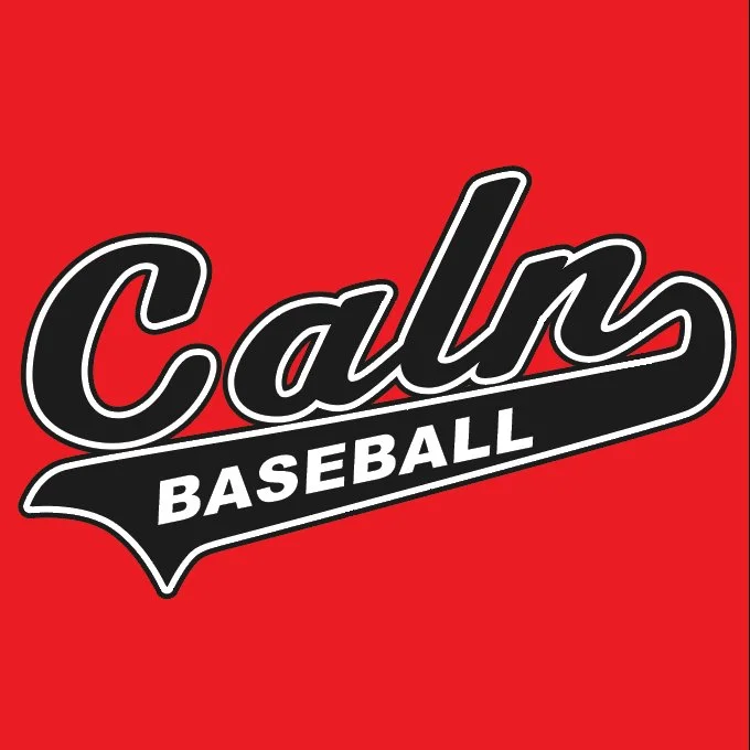 CALN BASEBALL-script blk-white on red.jpg
