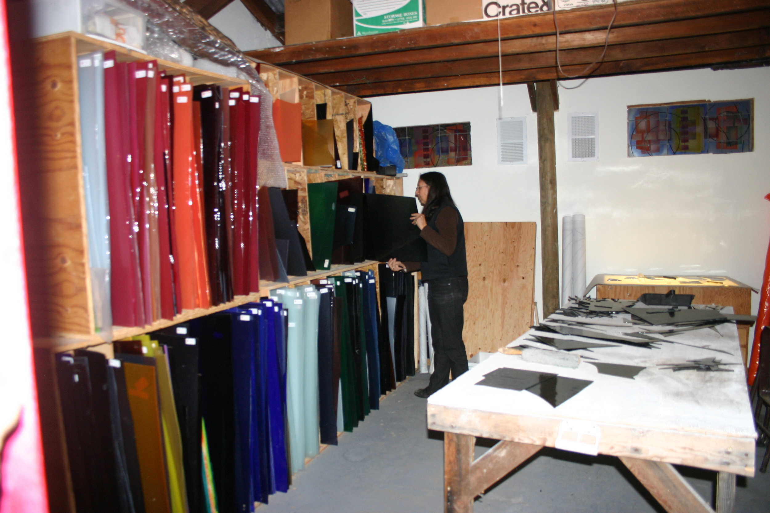  The glass room in the Sherwood Ranch Studio. 