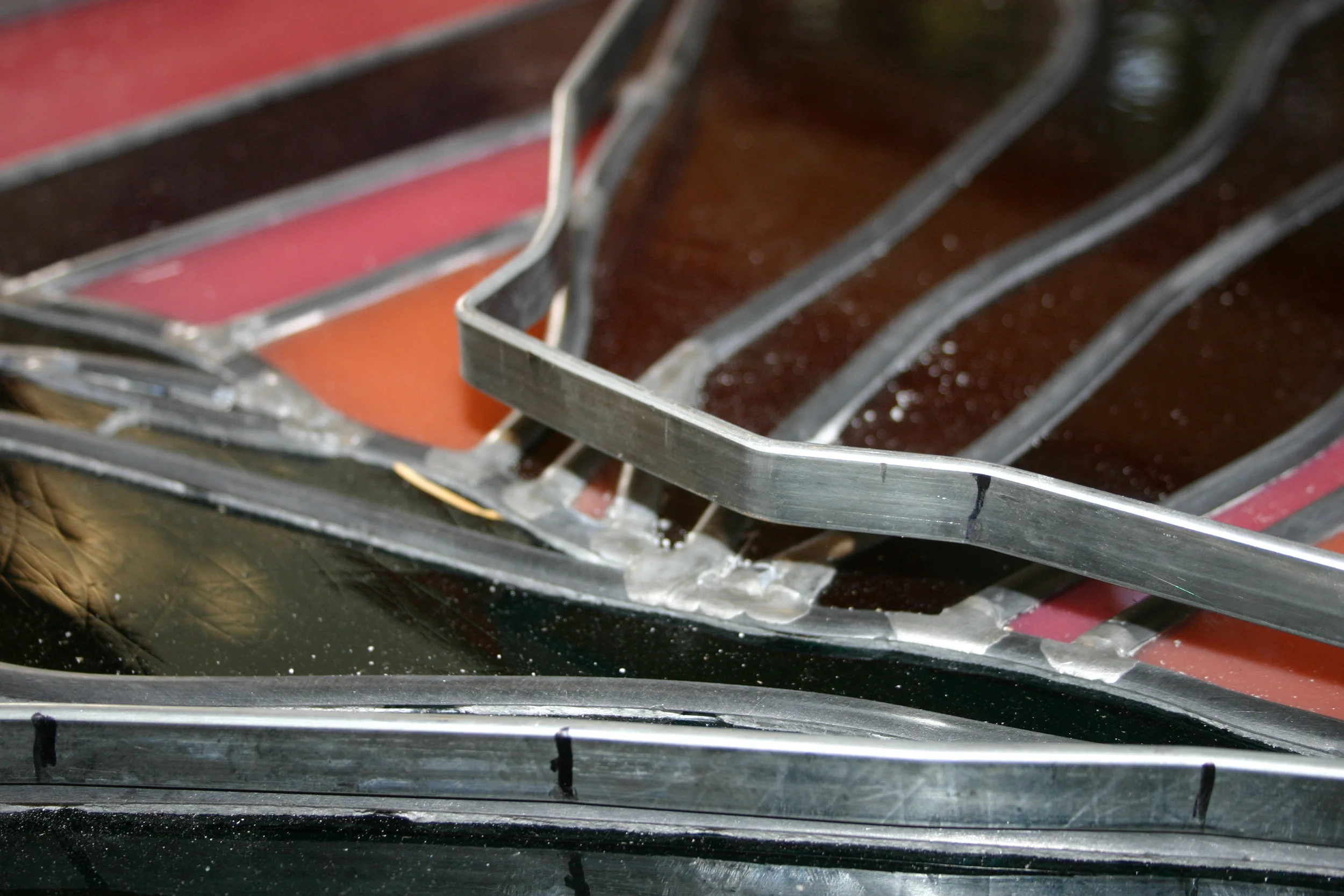  Re-bars laid on a panel prior to soldering. 