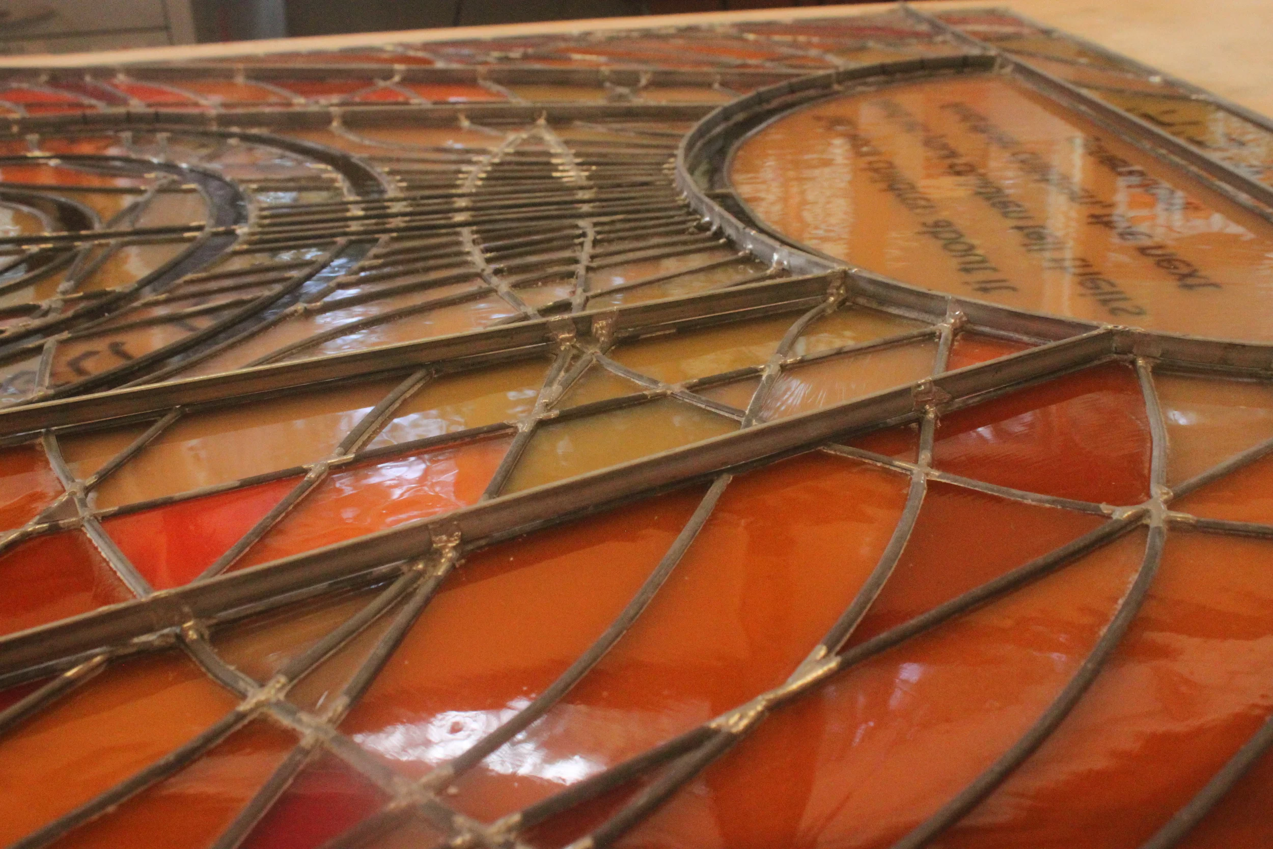  Detail shows network of reinforcement lines. 