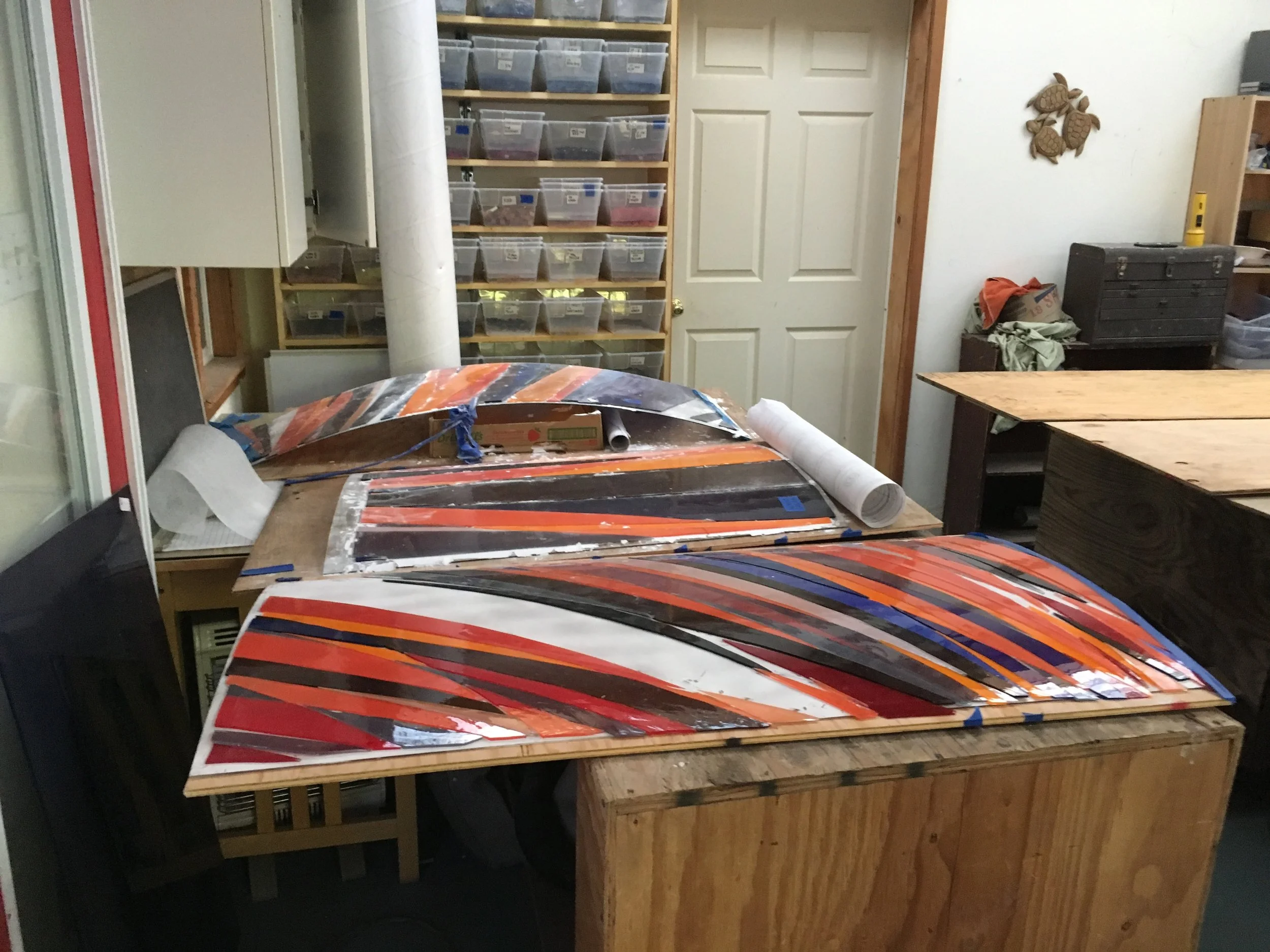  Panels awaiting asembly. 