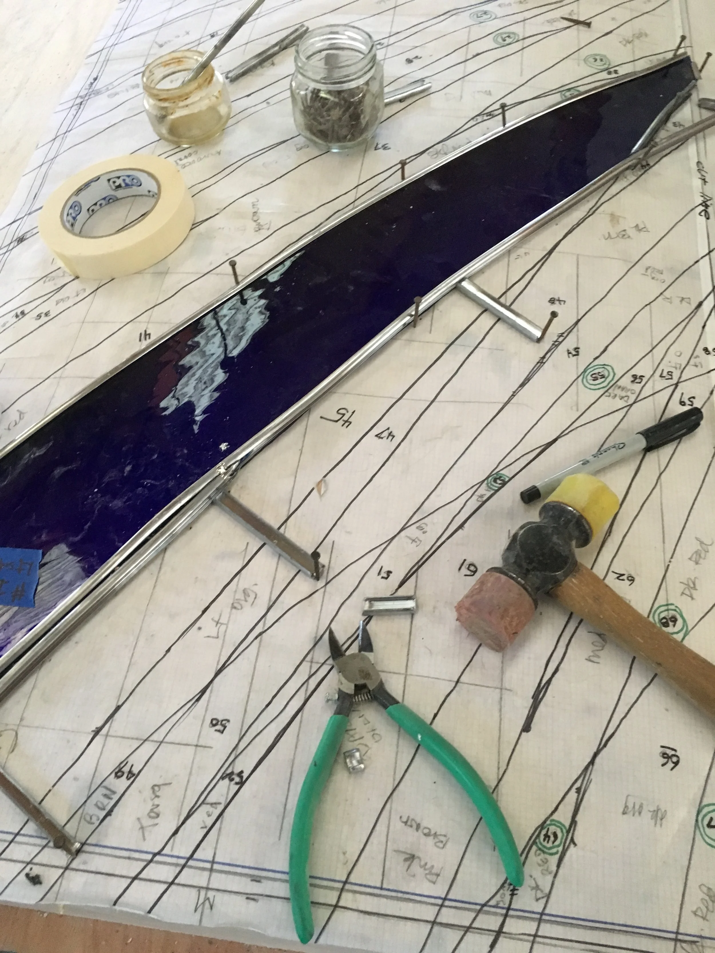  Beginning of assembly of panel number one, the most intricate panel. 