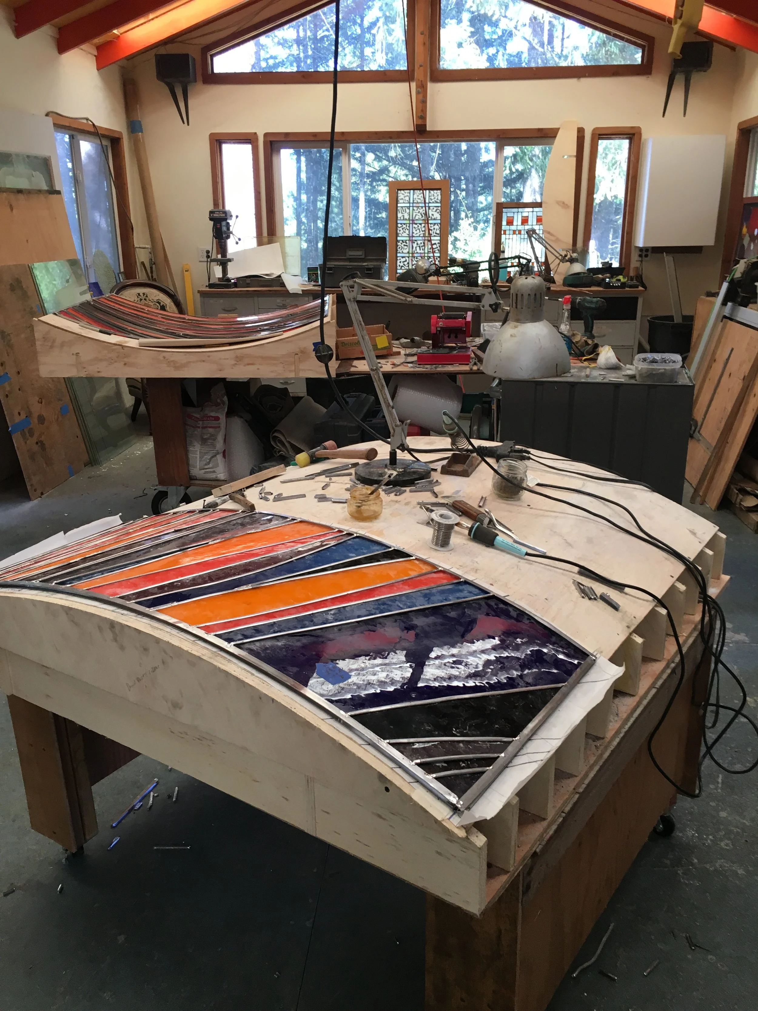  One of the horizontal panels completely assembled. 