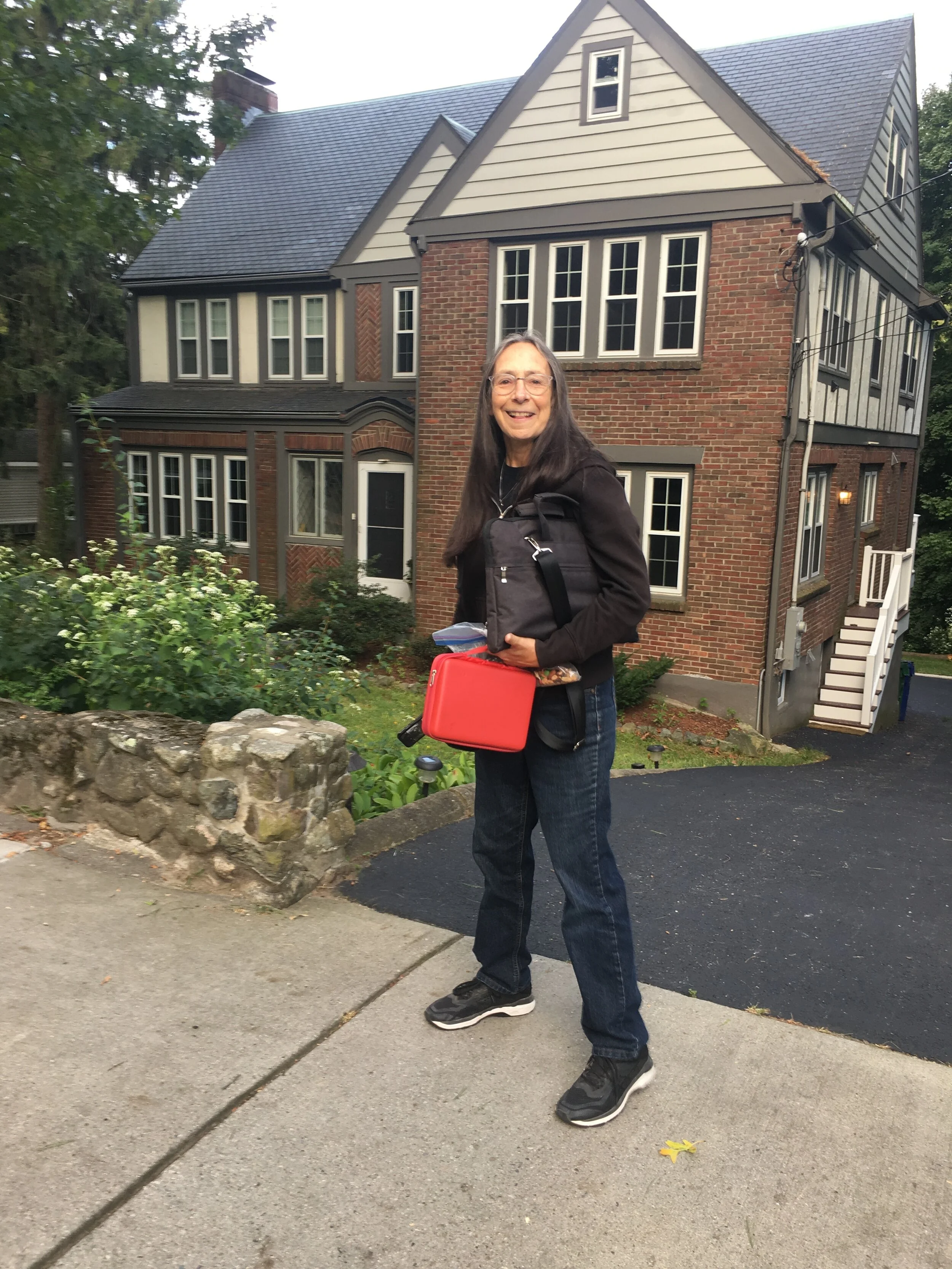  Outside our apartment on Beaumont St., where we stayed during the installation. 