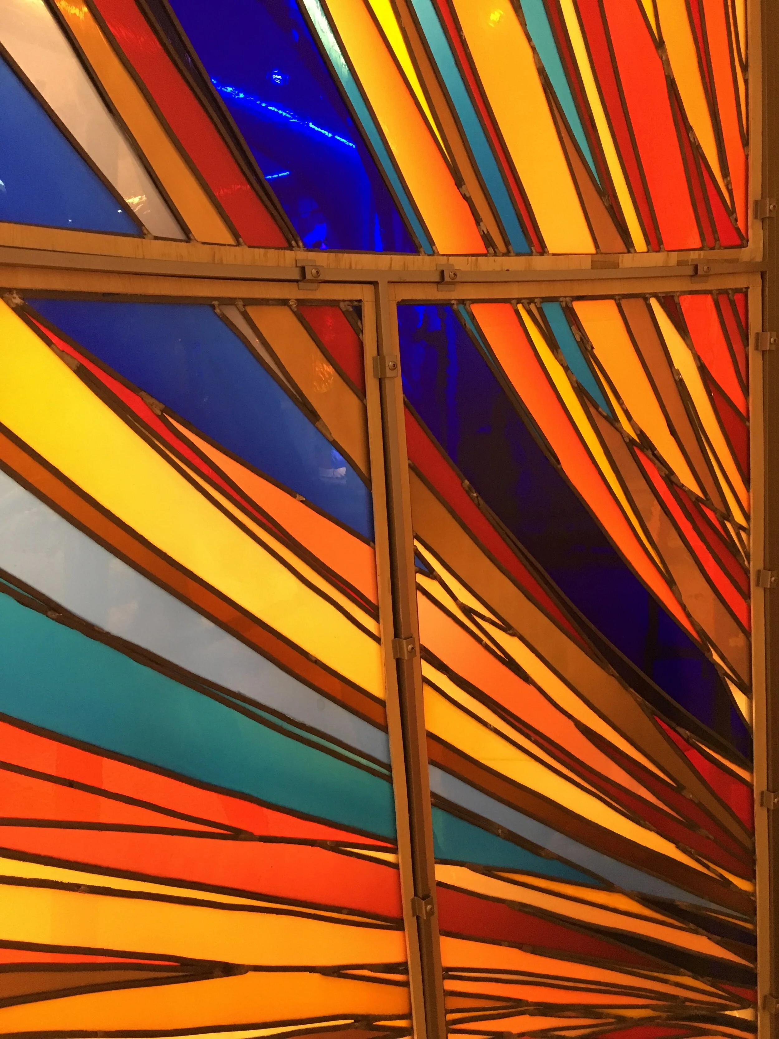  Detail of stained glass from inside the ark. 