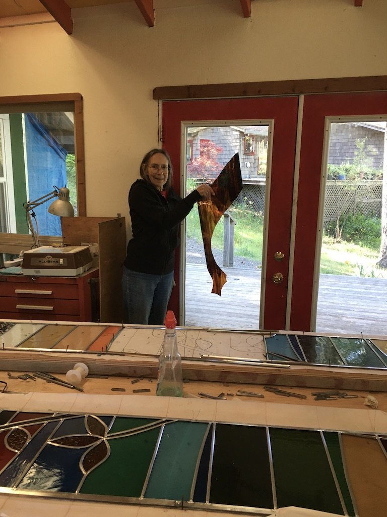 Michelle showing off her cutting skills.