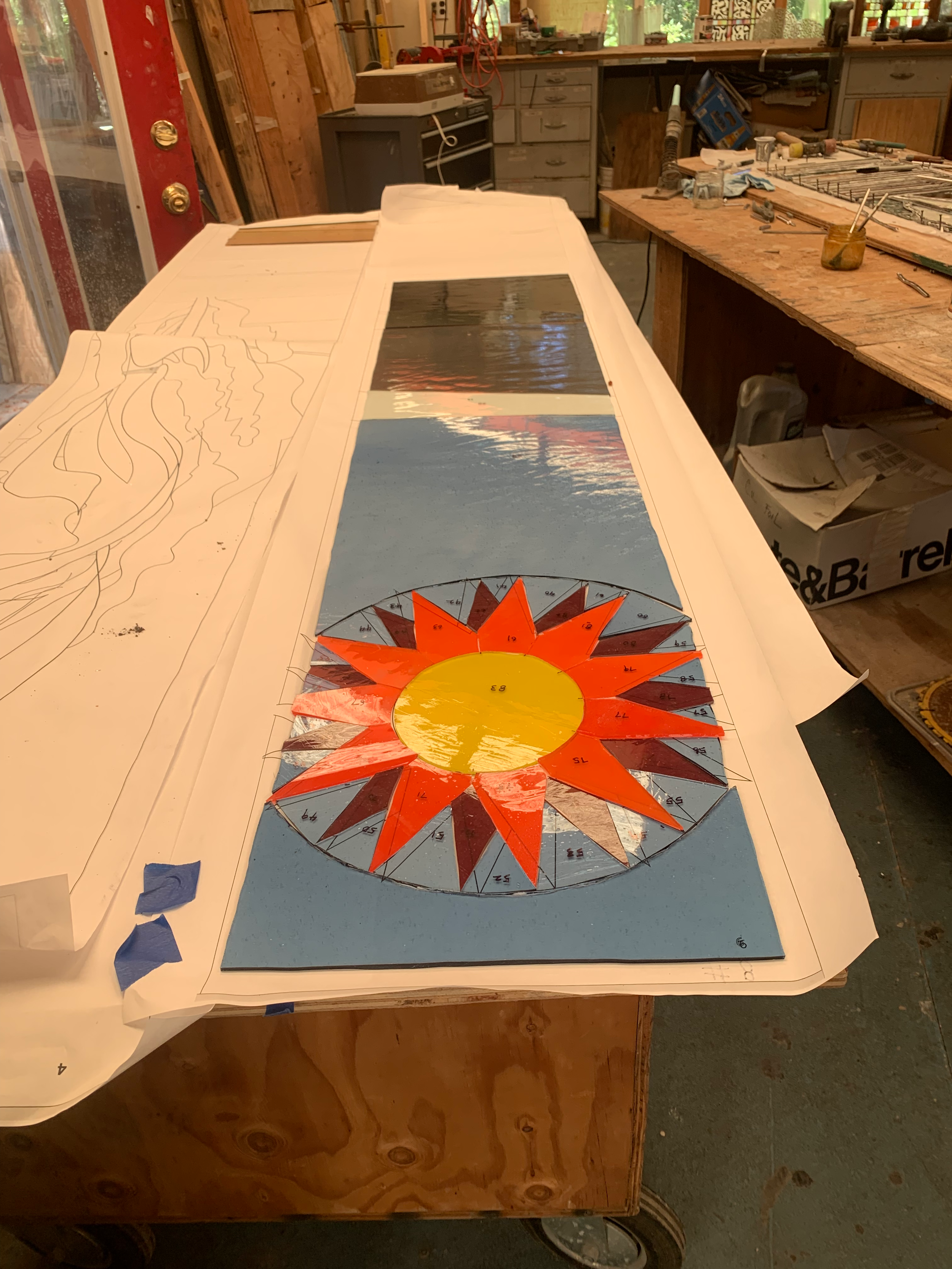 The Sun Panel, Panel #8 completely cut out awaits assembly