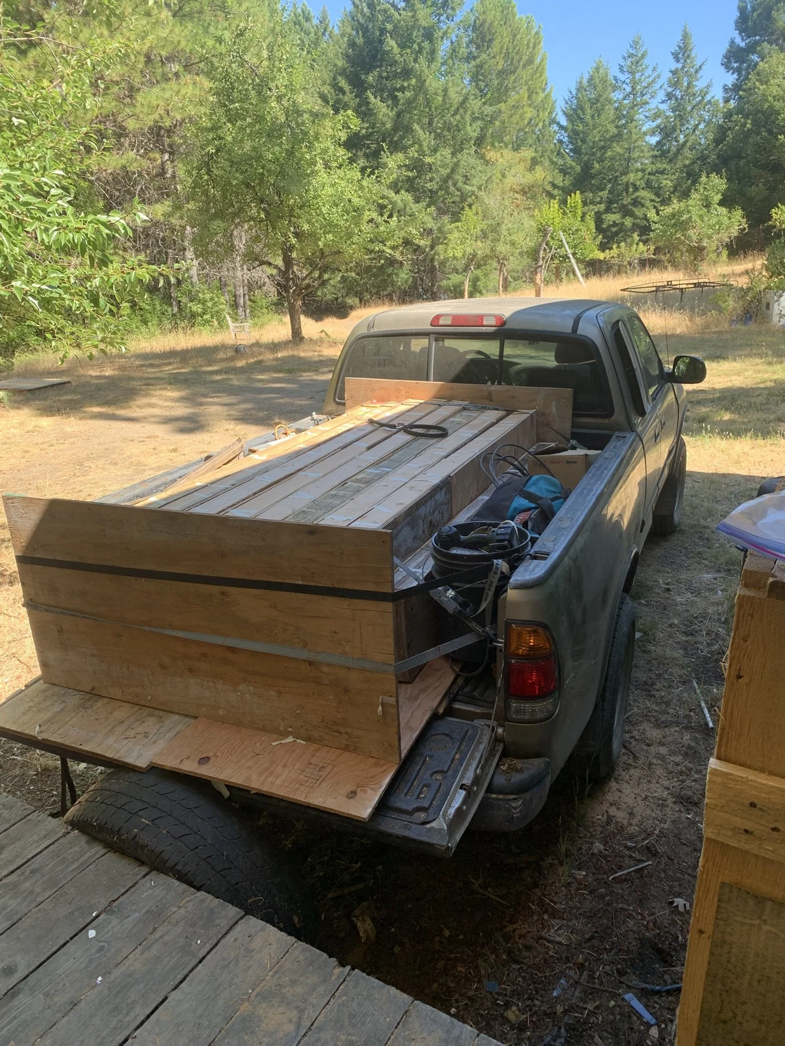  The truck is loaded for the delivery to Temple Beth Abraham 