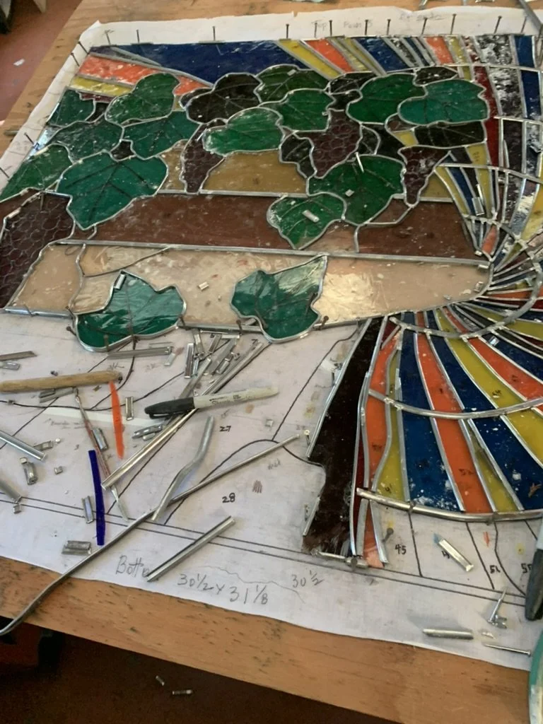  Assembly of the first panel proceeds to  completion 