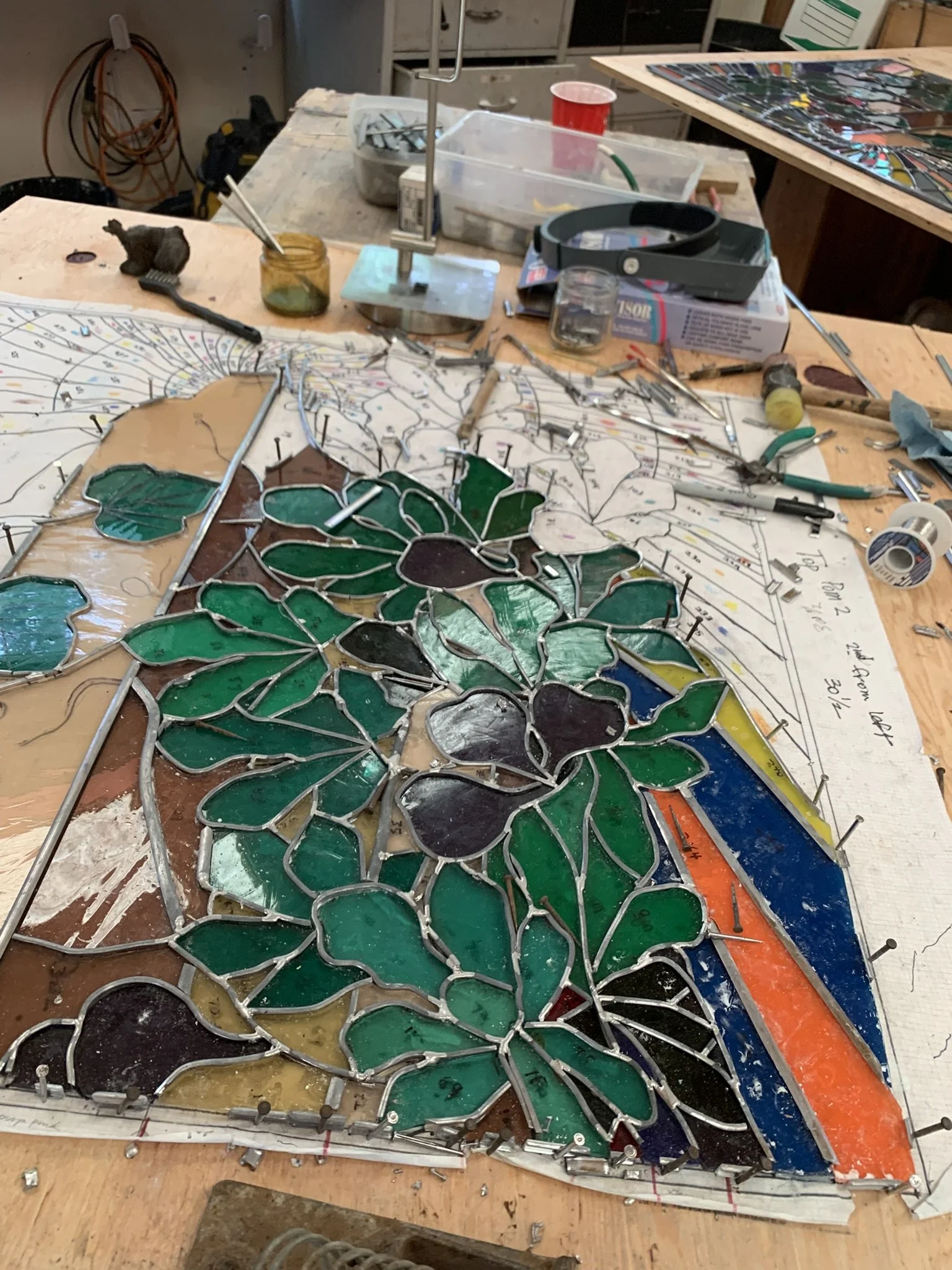  Partially assembled panel for central transom window group 