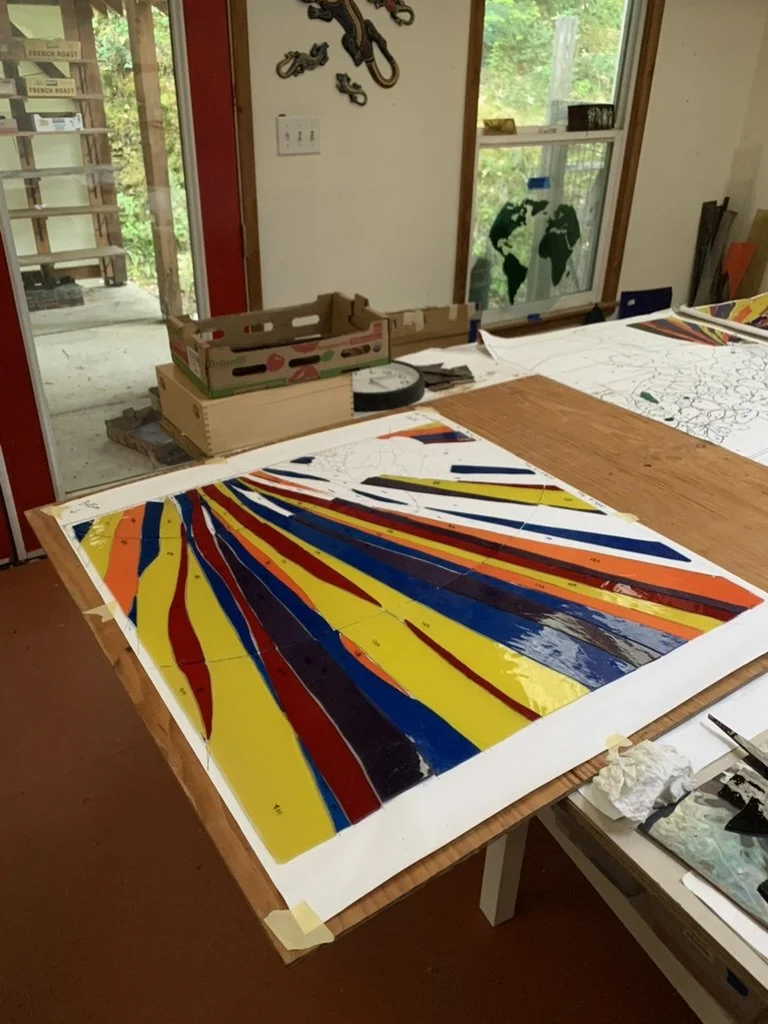  Progress on Panel #4. Glass cutting complete 