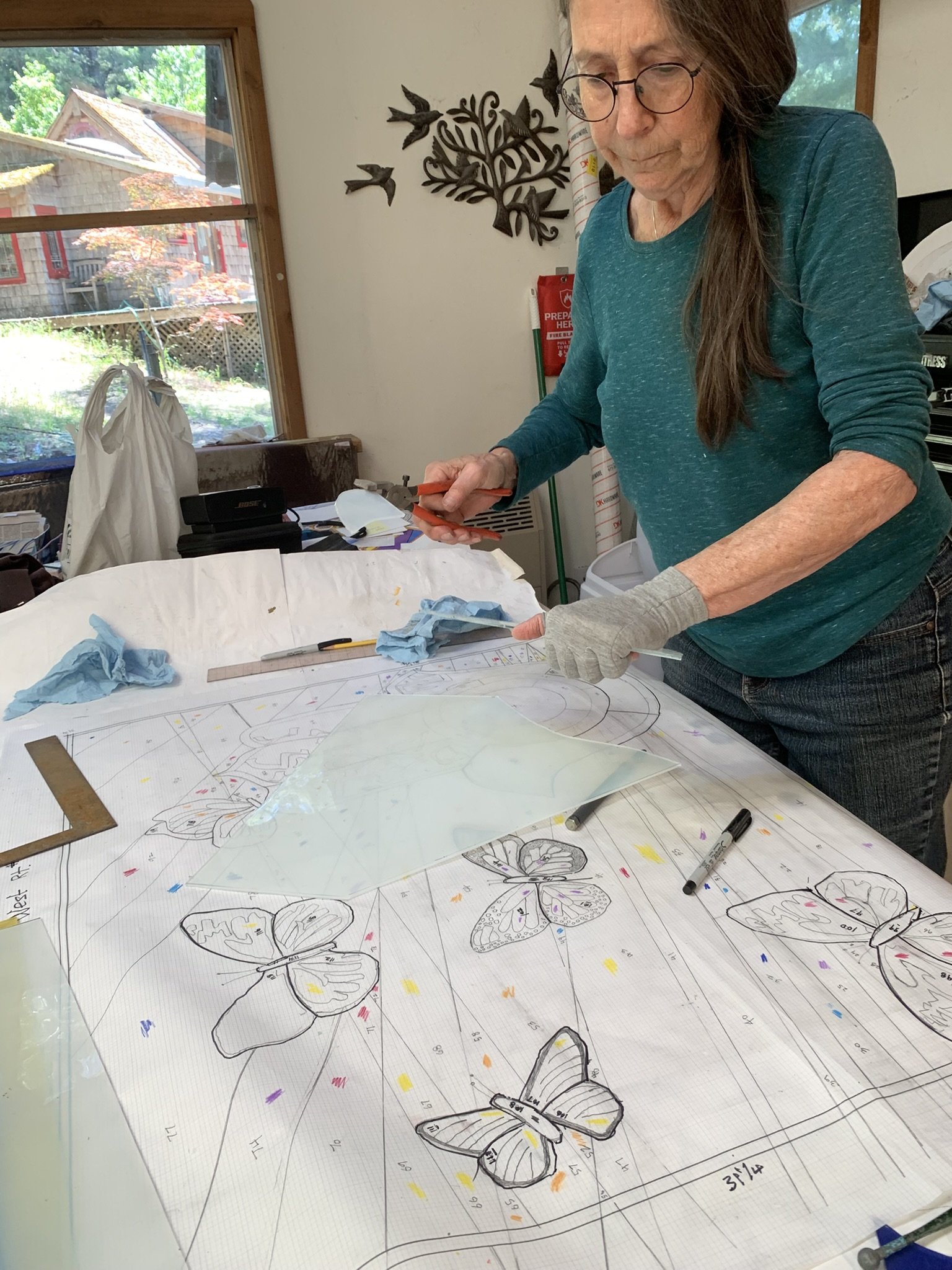  Layhing out the butterflies.  