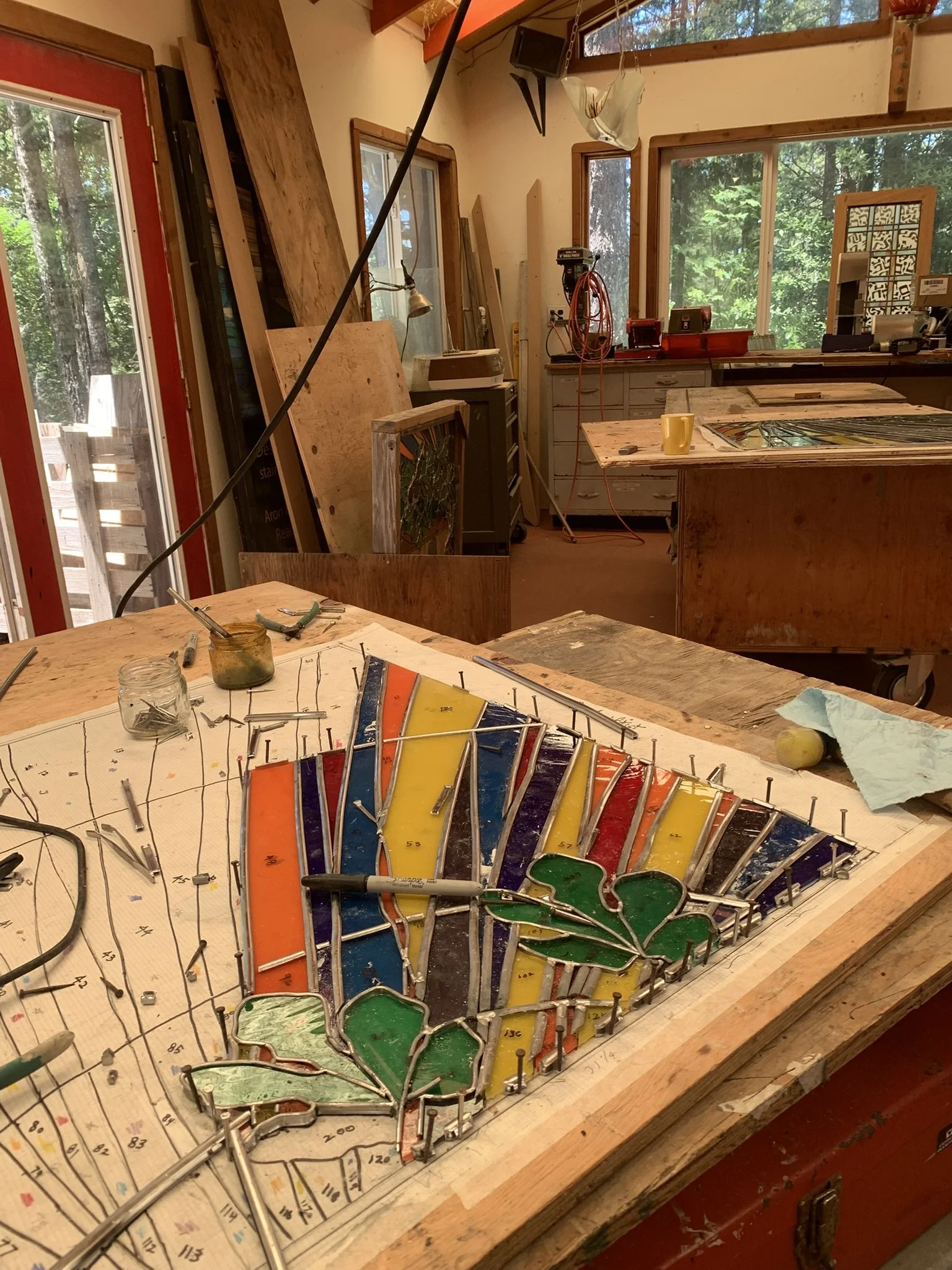  The assembly proceeds one piece at a time. Here is the progress after one day. 