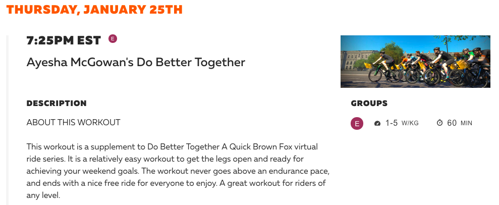 Do Better Together On ZWIFT| Jan 25 7:25PM EST