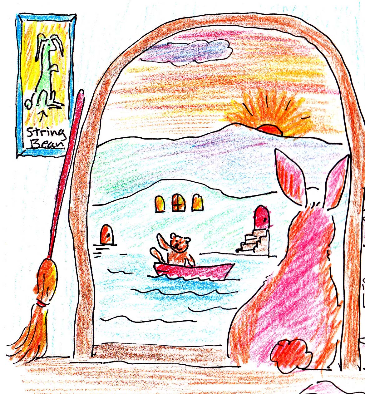 Uh oh. There were bears in this first story...that won't do. Hey there is String Bean!