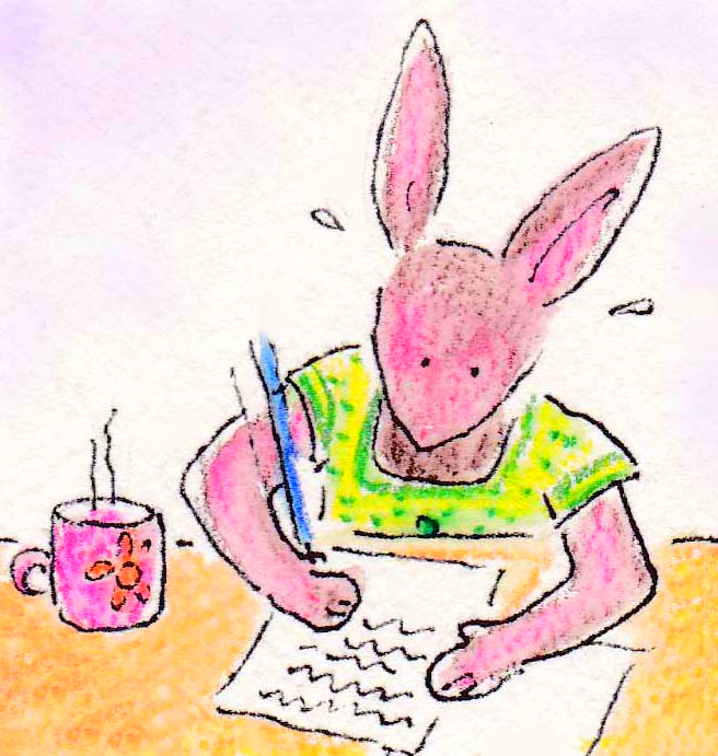 This is me Sweet Pea writing all the books that you will read. See how hard I am working? I hope you like my stories...