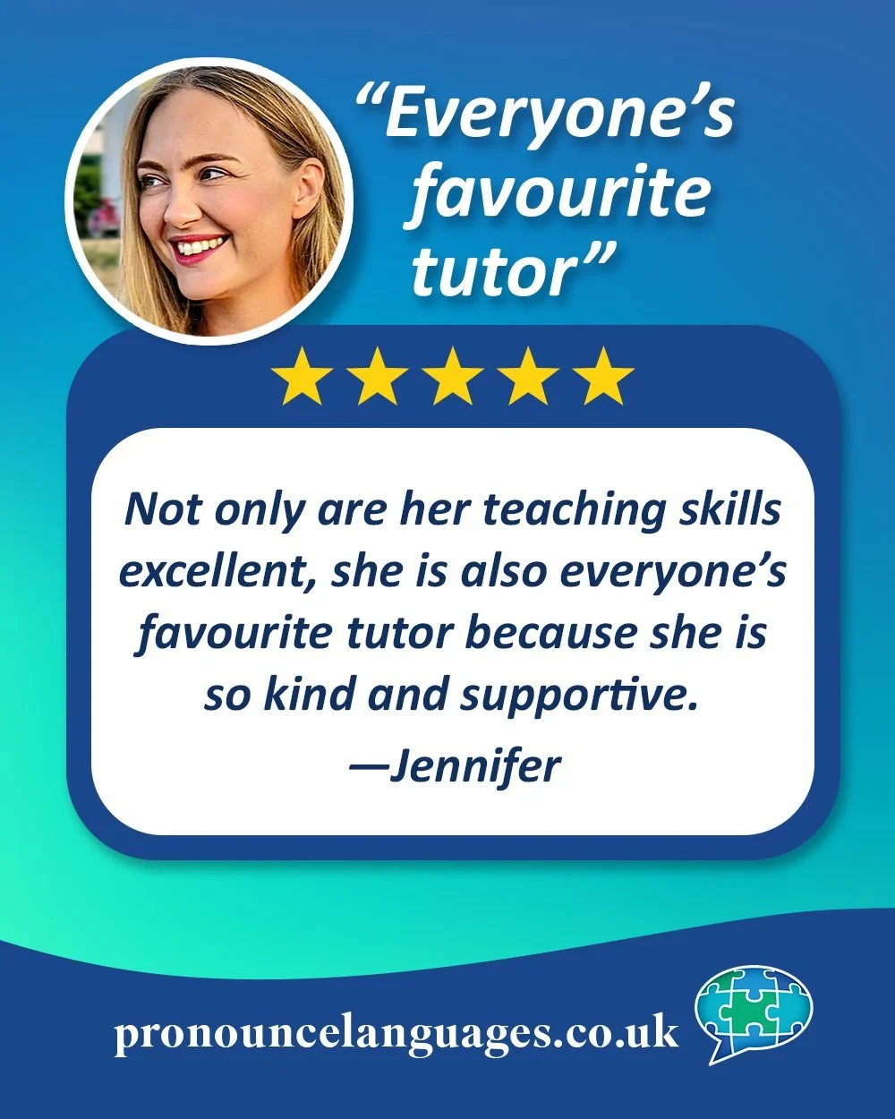 Thanks, Jennifer! 

#testimonialtuesday #testimonials #clientreview #clientfeedback #thankyou #merci #tutor #spanishtutor #frenchtutor