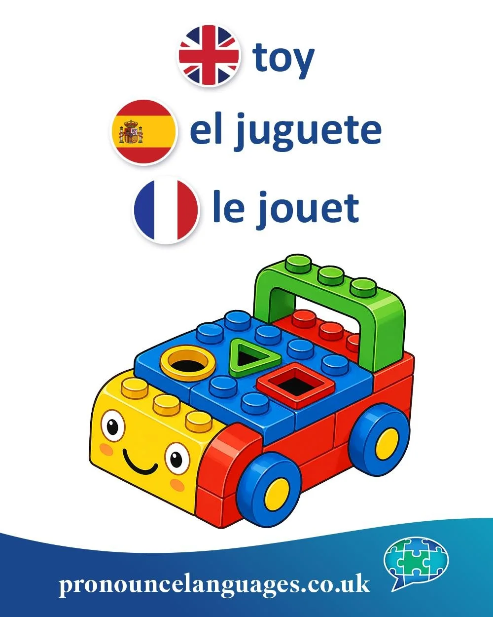 Word of the Day 🧸

🇬🇧 Toy comes from Middle English toi / toy, originally meaning something like a trifle, amusement, or frivolous thing. Its exact origin is uncertain, but it wasn&rsquo;t originally limited to children&rsquo;s playthings.

🇪🇸 E