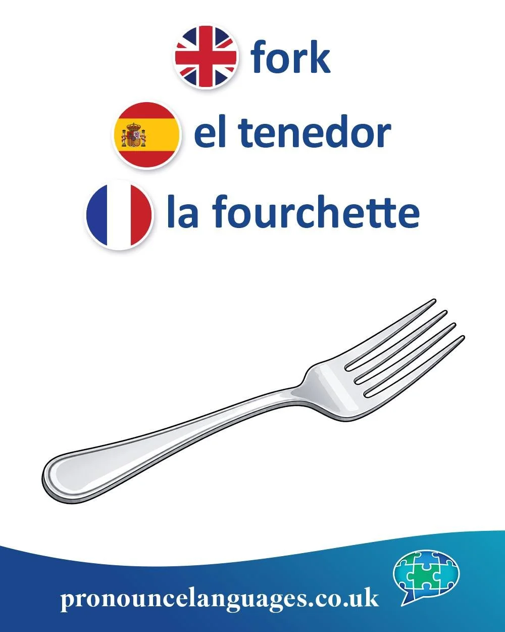 Word of the Day 🍴

🇬🇧 Fork comes from Old English forca, from Latin furca, meaning &ldquo;pitchfork&rdquo; or &ldquo;forked instrument.&rdquo; The word originally referred to farming tools before being used for eating utensils.

🇪🇸 El tenedor co