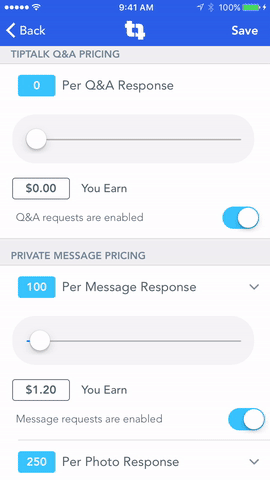New slider design for pricing input