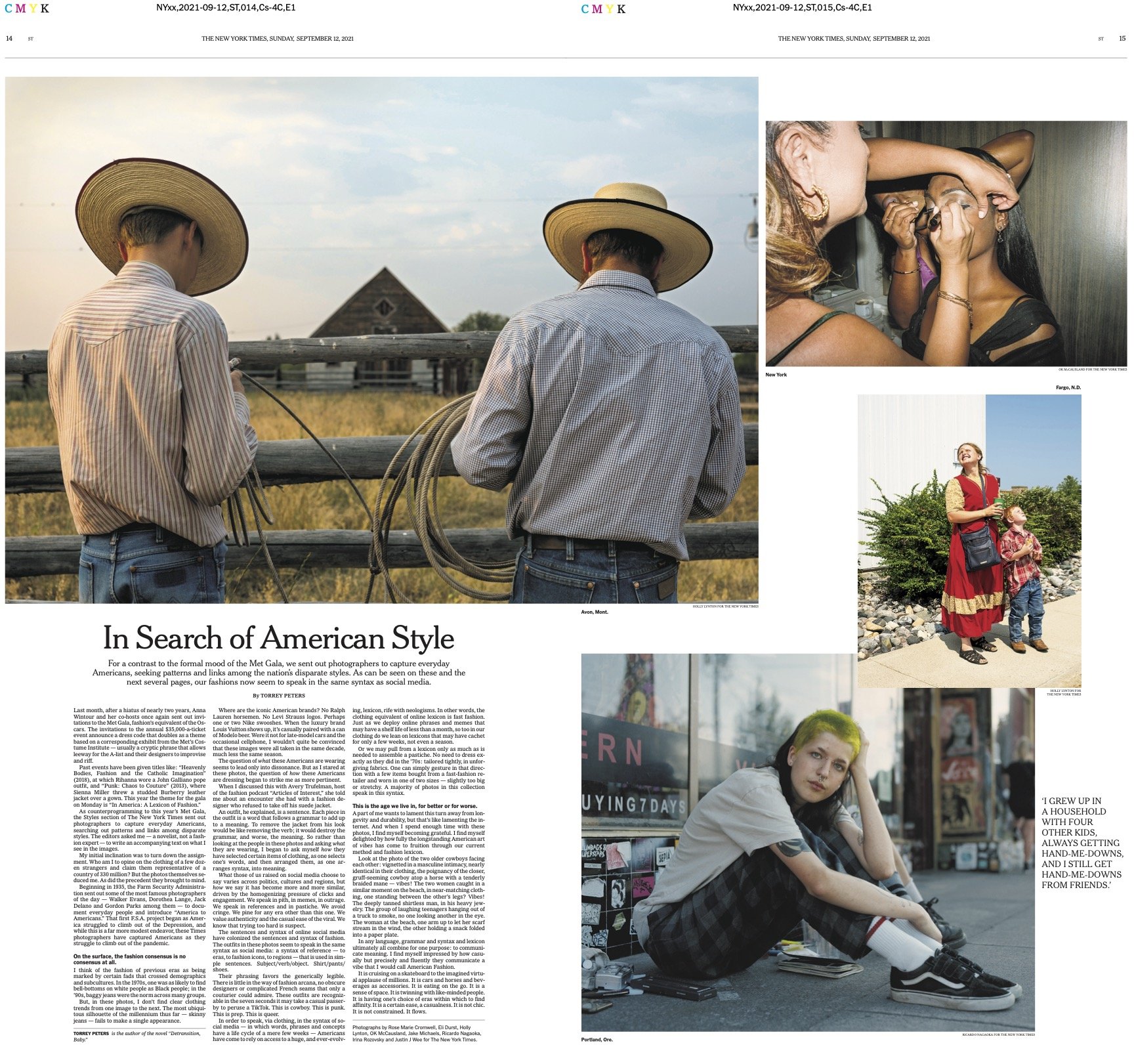  "Parsing American Fashion,"  The New York Times , September 2021 