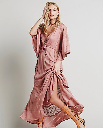 pink maxi caftan