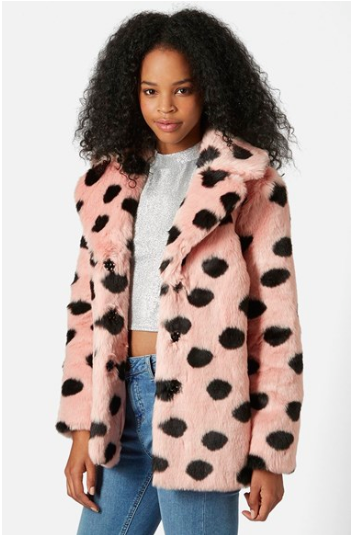 Dotted Faux Fur Jacket