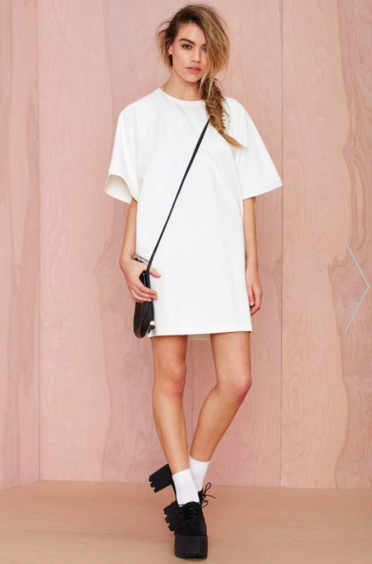 Nasty Gal White Tee Dress