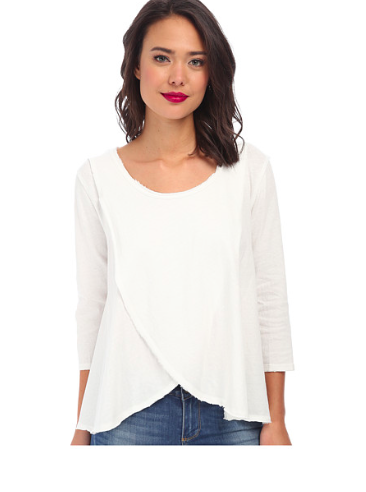 White draped tee shirt