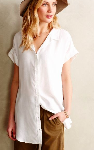 Anthropologie White Tunic