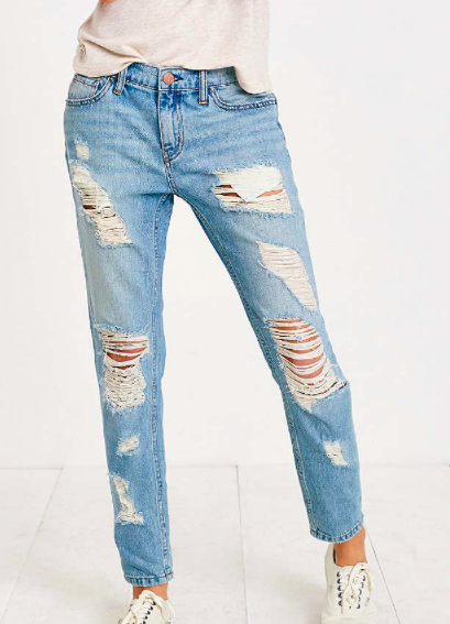 Ripped Boyfriend Jeans - urban outfitters
