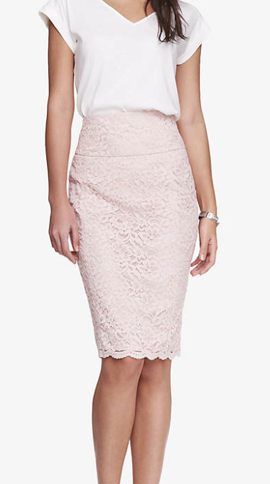 Express lace pencil skirt