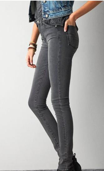 AE grey skinny jeans