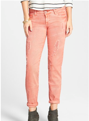 Nordstrom pink boyfriend jeans