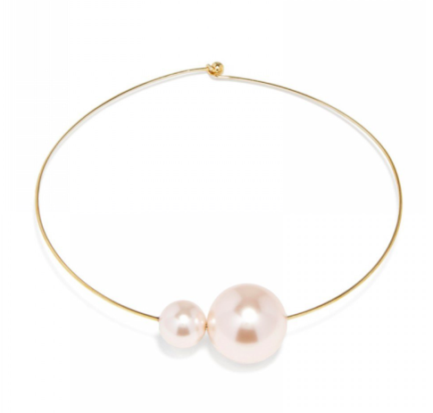 Pearl collar choker necklace