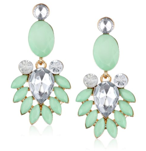 mint green statement earrings