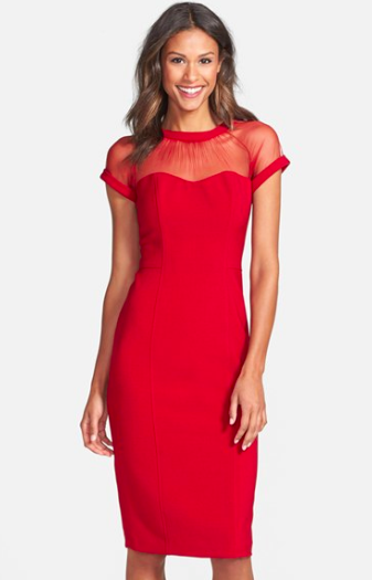 Maggy London Red Pencil Dress 