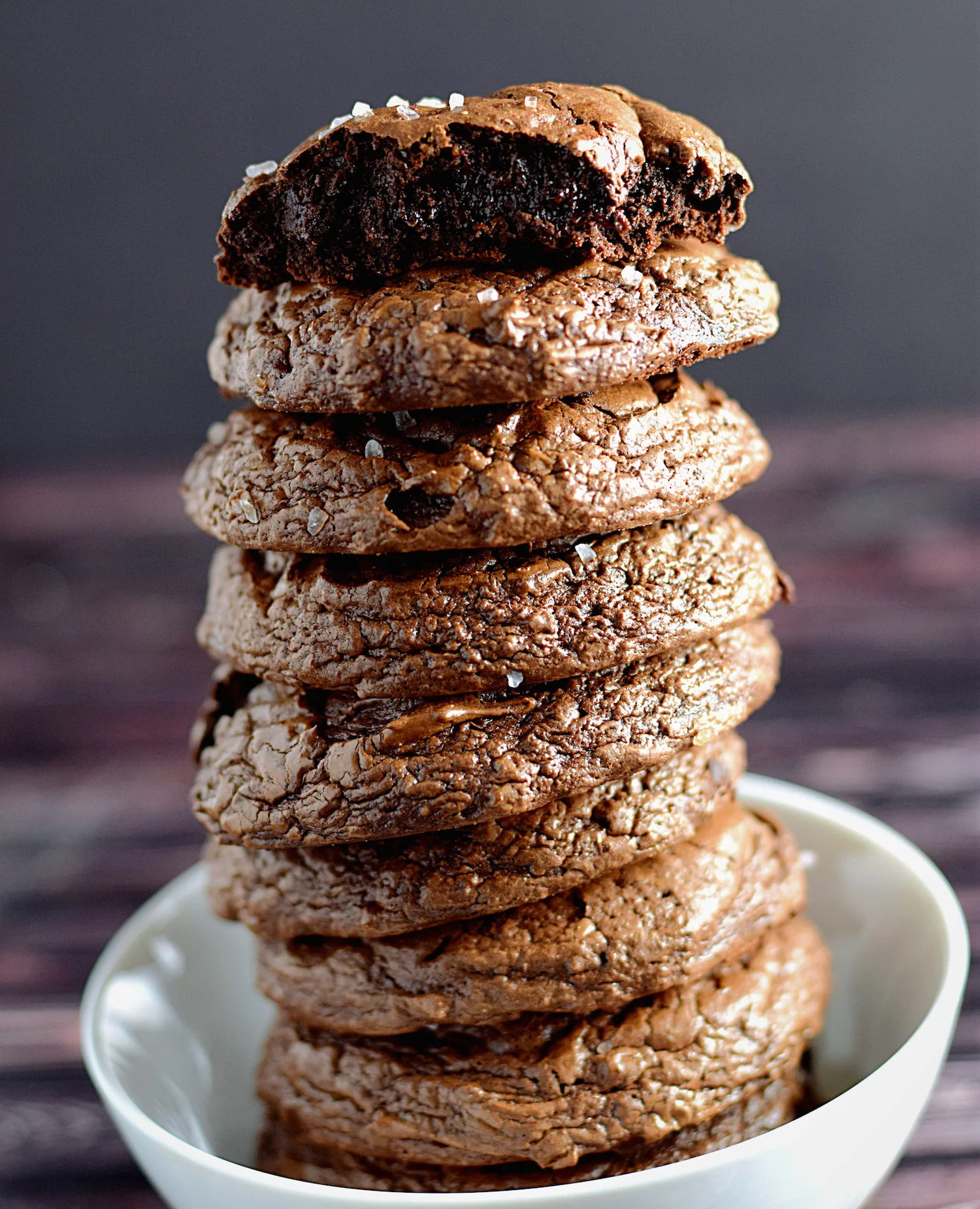 Gluten-Free Salted Chocolate Fudge Cookies