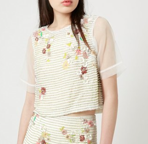 Topshop floral crop top