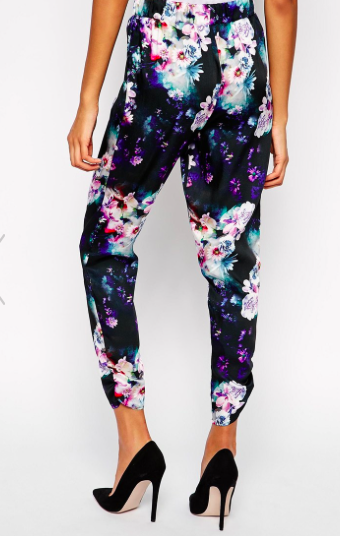 Asos floral cropped pants