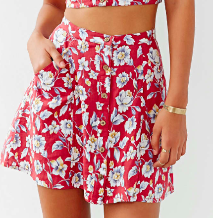 Urban Outfitters floral mini skirt