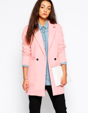 Asos pink double breasted jacket