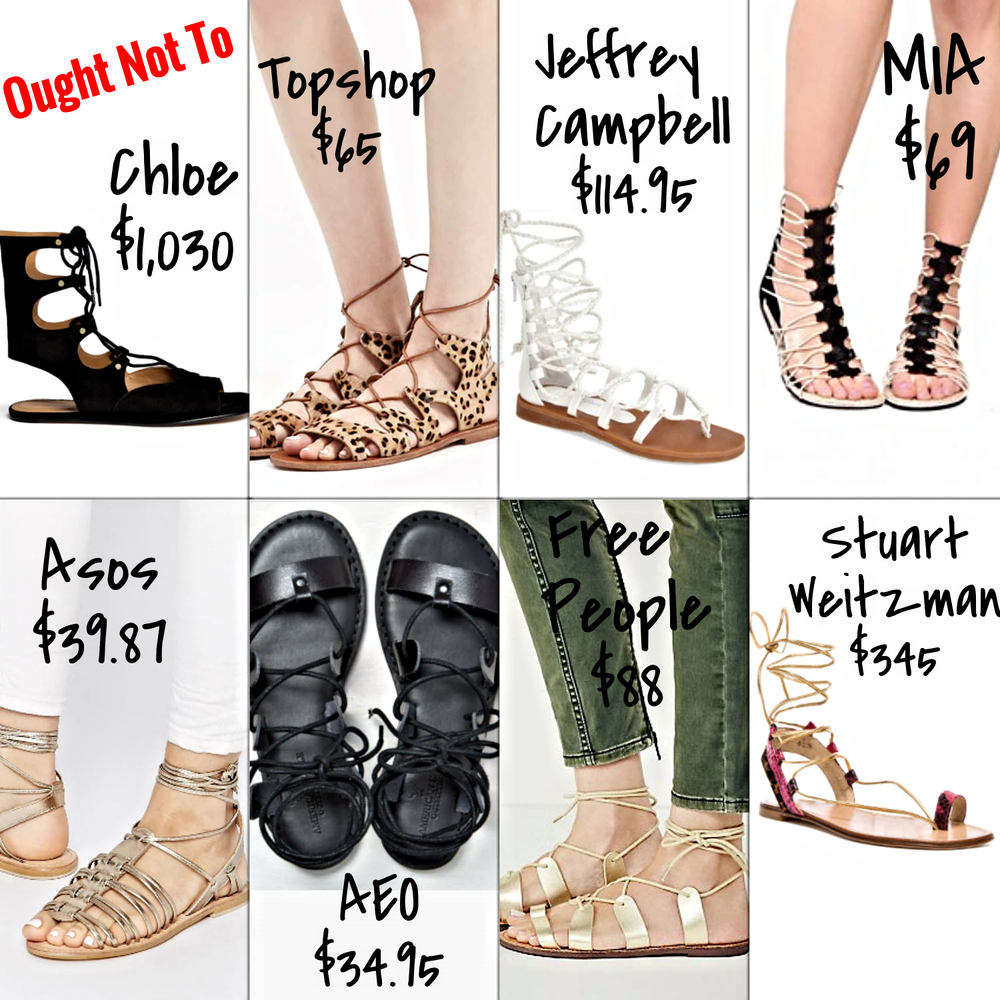 short gladiator sandals